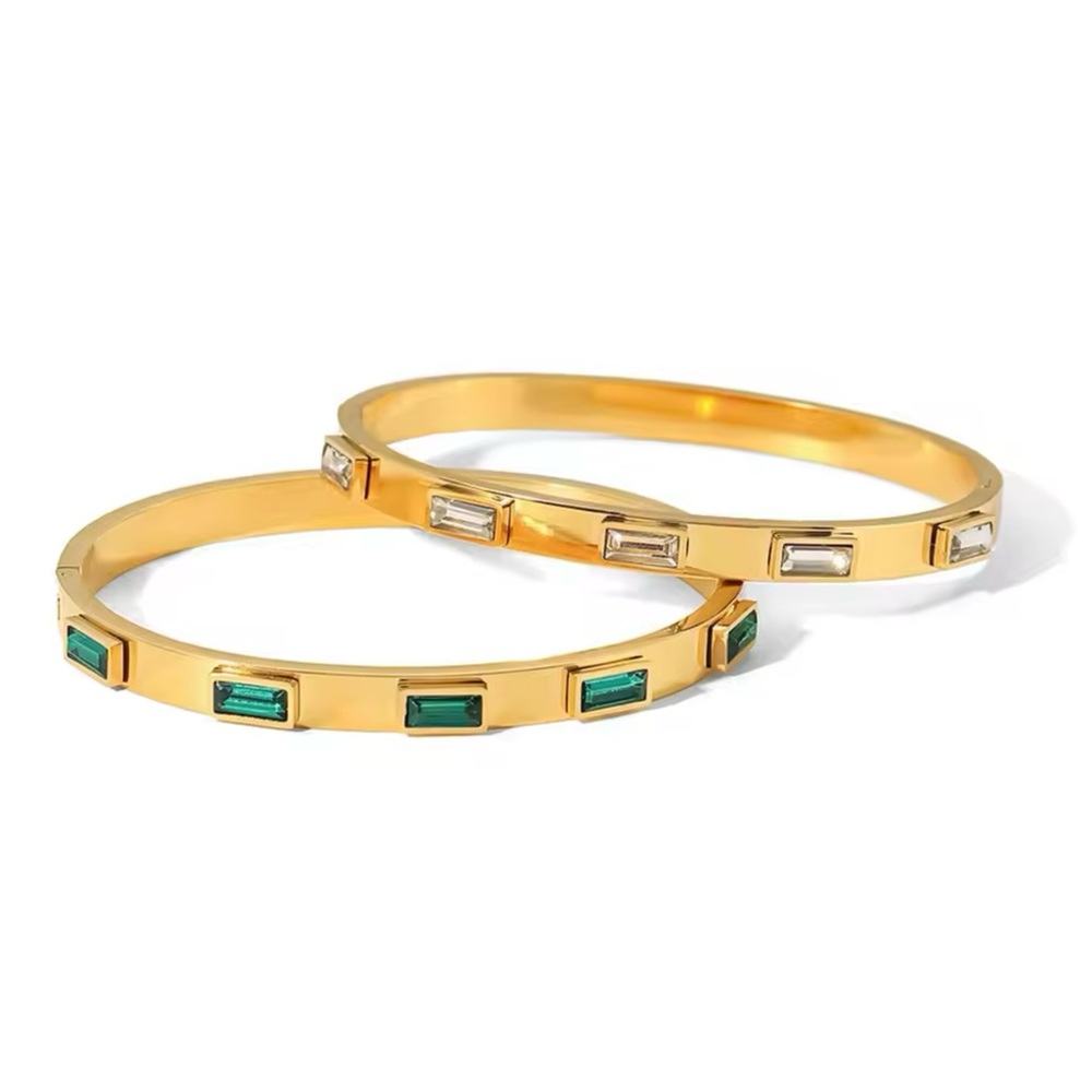 Chunky CZ Bangle Stainless Steel